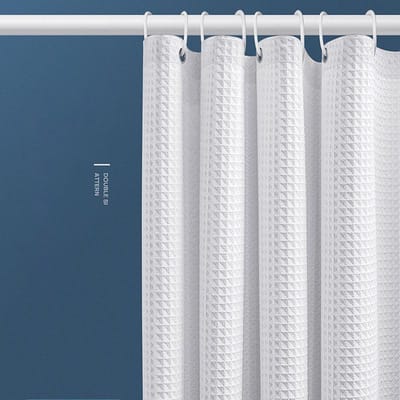 Verdikte Jacquard Wafelstructuur Douchegordijn Effen Kleur Badkamer Privacy Scheidingsgordijn Toilet & Douchecabine 180*180cm