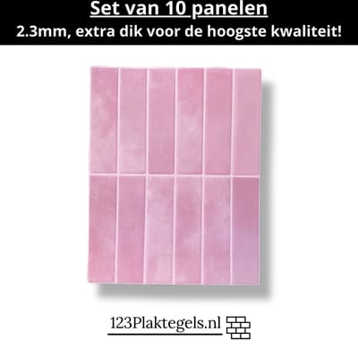123plaktegels - 10 stuks - wandpanelen zelfklevende tegels wandpanelen tegelstickers keuken badkamer - PVC - zelfklevend - 29 x 22.9 cm - plaktegel Rose bliss