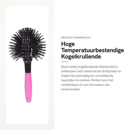 Dailygoods - Hoge Temperatuurbestendige Kogelkrullende Kam voor Haarstyling