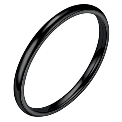 LGT Jewels smalle stalen ring Zwart 2mm-22mm