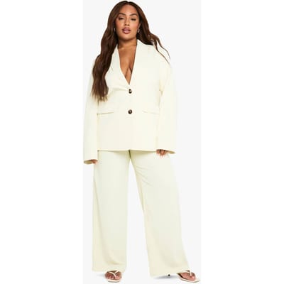 boohoo Dames Plus Broek met Wijde Pijpen op Maat | Butter | Maat: 16