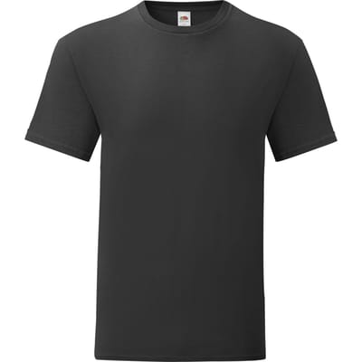 Fruit of the Loom Unisex volwassen iconisch T-shirt (Zwart)