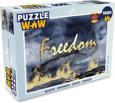 Puzzel Quote - Vrijheid - Goud - Zwart - Legpuzzel - Puzzel 1000 stukjes volwassenen