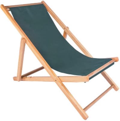 Strandstoel opvouwbaar 128 x 58 cm – Luxe verstelbare lounge stoel / ligstoel met massief houten frame & Oxford stof – Zero Gravity relax stoel tuin, strand, camping – donkergroen – Nicolehome