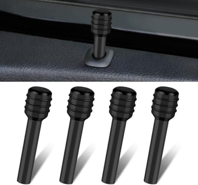 Oneay Set van 4 - Deurvergrendelingsknoppen voor auto's, 1,96 x 0,47 aluminiumlegering deurgrendels, sierlijst voor deurslottrekker in het auto-interieur, algemene auto-interieuraccessoires, afdekking voor deurslot (Zwart)