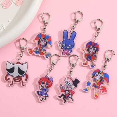 1/7 Stuks Cartoon The Amazing Digital Circus Acryl Sleutelhanger Schattige Rugzak Hanger Tas Charms Accessoires Decoratie Vakantiecadeaus 5cm pink