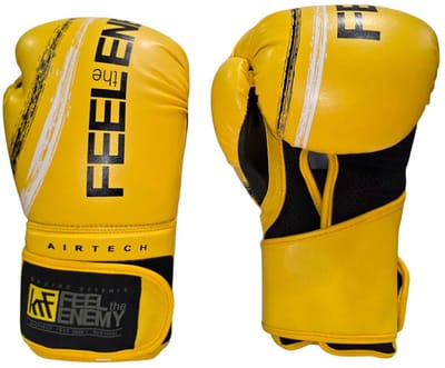 Krf Feel The Enemy Airtec Bokshandschoenen Geel 10oz