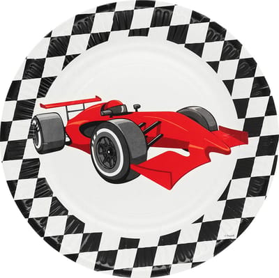 Boland - Set 8 papieren bordjes Speed - Sport - Autosport - Racewagen - Autorace - Finish vlag