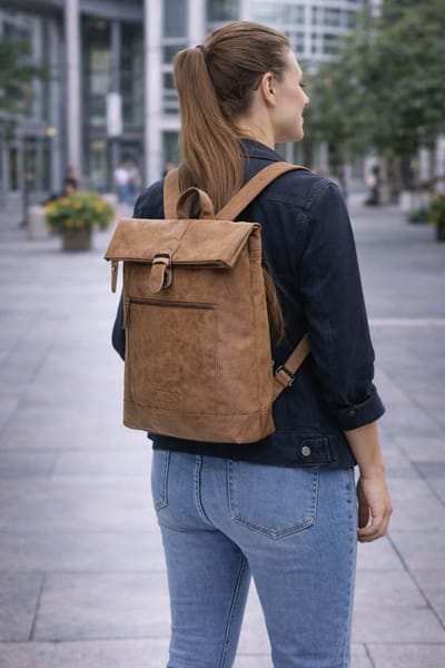 Enrico Benetti Nouméa Laptop Rugzak - 12 liter, 15" Laptopvak - 66533 - Camel