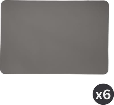 ZICZAC - Placemat TORILL - SET/6 - antislip achterkant - 30x45 cm - grijs