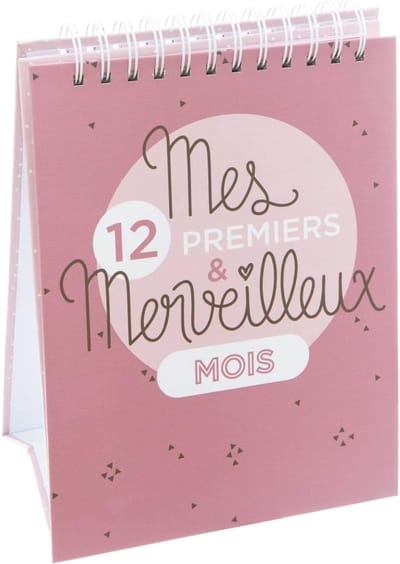 Atmosphera - Fotoalbum Baby 12 Eerste Maanden met Spiraalbinding – Roze – 18 x 25,5 cm