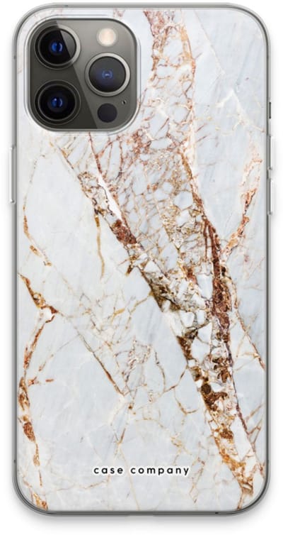 Case Company® - Hoesje geschikt voor iPhone 13 Pro Max hoesje - Goud marmer - Soft Cover Telefoonhoesje - Bescherming aan alle Kanten en Schermrand