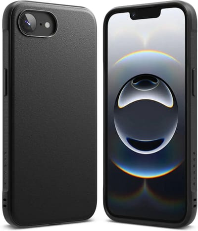 Ringke Onyx | Hoesje Geschikt voor Apple iPhone 17e / 16e | Back Cover Flexibel TPU | Militaire Standaard | Zwart