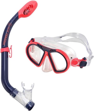 Snorkel Set - Duikbril Set - Waterpret Kinderen - Droge Snorkel - Kindermaat - Roze Paars