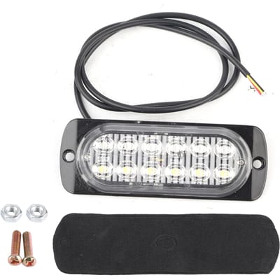 12 24V Camion Voiture 12 LED Flash Stroboscope Lumière d'Avertissement d'Urgence Lumières Clignotantes Blanc Rouge