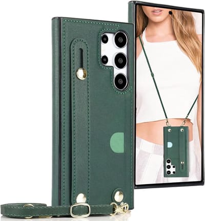 Elegante Crossbody Tas voor Samsung Galaxy S25 Ultra, Luxe PU Leer, Kaarthouder en Verstelbare Halsband, Beschermende Cover voor Dames