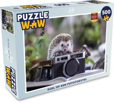 Puzzel Egel op een fototoestel - Legpuzzel - Puzzel 500 stukjes