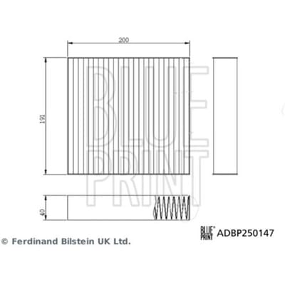 Cabineluchtfilter  BLUE PRINT ADBP250147