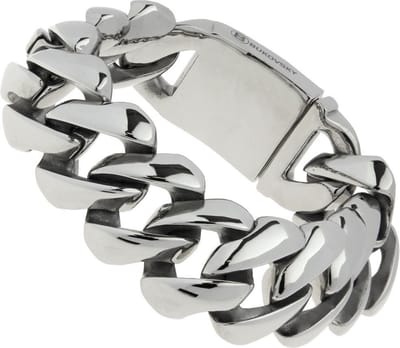 Bukovsky - Gepolijste Stalen Schakelarmband - "Genius" - 22 cm - Gourmette Schakels - Glanzend - 316L Stainless Steel