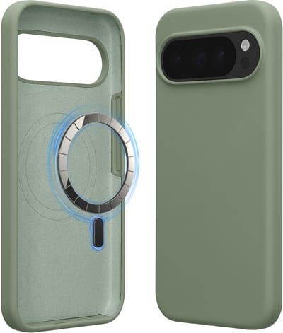 kwmobile telefoonhoesje geschikt voor Google Pixel 10 / Pixel 10 Pro - Hoesje met magneet compatibel met MagSafe - Smartphone case in grijsgroen