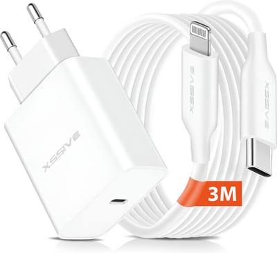 25W Snellader - 3 Meter - Geschikt voor iPhone - USB C naar Lightning Kabel - Voor 14, 13, 12, 11, X, Xs, Xr, Max, Pro