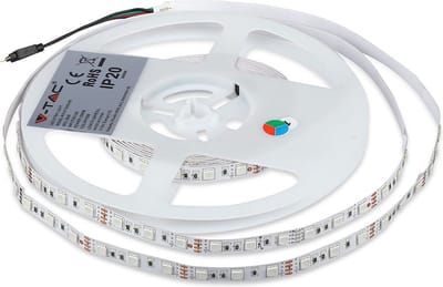 V-TAC VT-5050 60 IP20-RGB Set LED Striplight Kits - EU Stekker - IP20 - RGB - 5m Rol