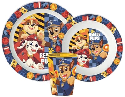 Paw Patrol Rescue Pups kinderserviesset 3-delig – Bord, kom en beker - ontbijt - lunch - diner