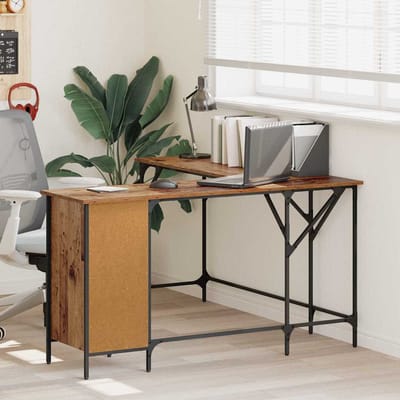 vidaXL - Bureau - Oud - Hout - Bewerkt - hout - 141 - x - 141 - x - 75 - cm
