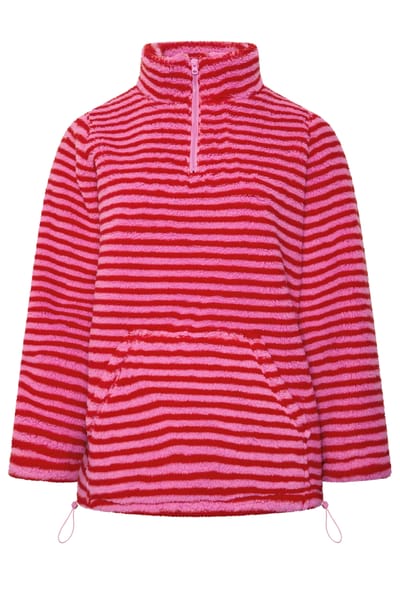 Yours Roze Gestreepte Fleece Met Kwartrits Size 42