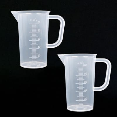 NTHProducts - Meetbekers - 2 Pcs - Hittebestendig - 100 ml - Plastic - Precisie - Geschikt voor Keuken en Laboratorium - Transparant