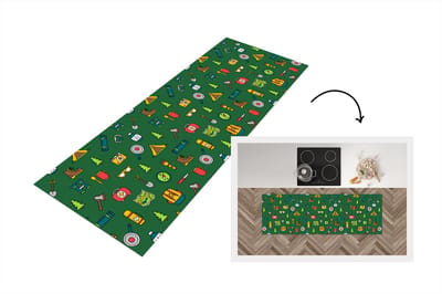 Keukenloper - Loper keuken - Kamperen - Tent - Bijl - Backpack - 150x50 cm - Keukenloper vinyl