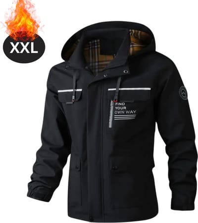 Nivard Windjas Voor Heren - Parka - Lente & Herfst - Jas - Volwassen - Windjack - Windbreaker - Zwart - Maat XXL