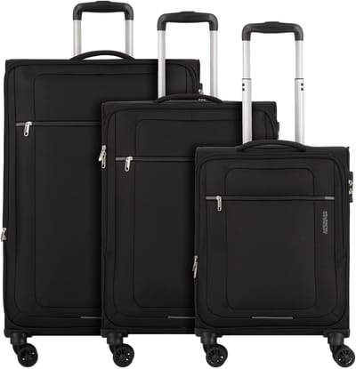 American Tourister Rampup 4 wielen Kofferset 3-delig - Zachte bagage - TSA slot - black