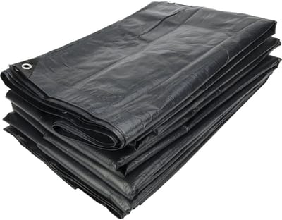 Afdekzeil 8x12 antraciet grijs 170gr PE - Bouwzeil met zeilringen iedere 50cm