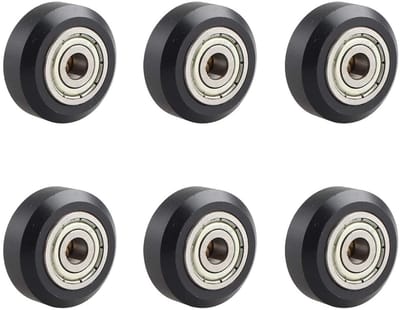 6 Stuks V-Sloten POM Modellen Plastic Pulley en V Groove Lagers voor 3D Printers, Geschikt voor Ender 3 en CR-10 Series