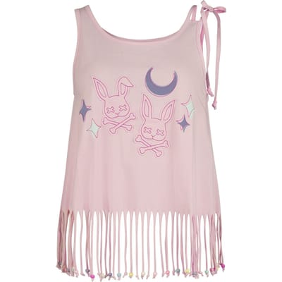 Full Volume by EMP Top - Creepy Pastels Top with Fringes & Beads - S tot XXL - voor Vrouwen - lichtroze