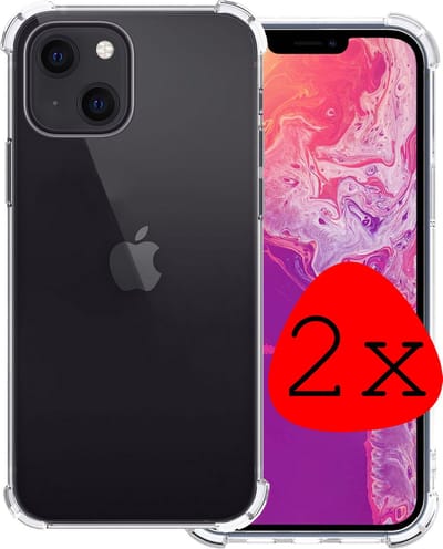 Hoesje 2 Stuks - Geschikt voor Apple iPhone 14 - Sterk & Shockproof - Siliconen Case - Back Cover - Telefoon Hoes Shock Proof - Transparant