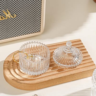 Sieraden Organizer van Glas met Deksel voor Aesthetische Kamerinrichting en Decoratieve Accessoires voor Huwelijk en Kerst