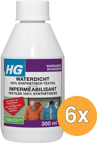 HG Waterdicht voor 100% Synthetisch Textiel - 6 x 300 ml - Voordeelverpakking