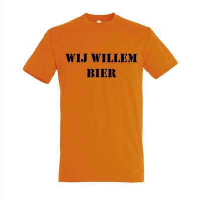 WIJ WILLEM BIER - KONINGSDAG -shirt - 100% Katoen - Maat 4XL - Classic Fit - Oranje
