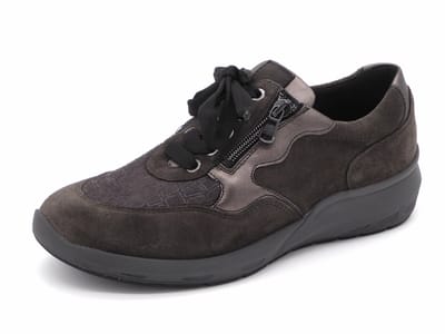 Waldläufer Bungeez Dames Veterschoen - 831M01-500-971 Grijs/Combi - Wijdte M - Maat 5½ (38.5)