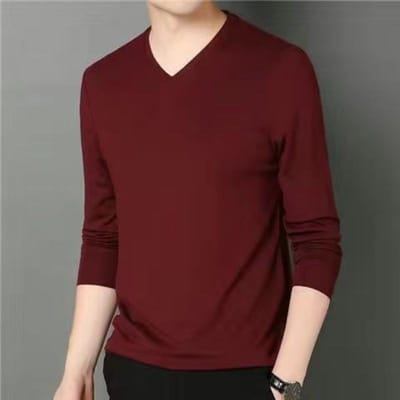 Elastisch Heren T-shirt V-hals Lange Mouw Heren T-shirt voor Mannen T-shirts Man Kleding T-shirt Merk T-shirts 5XL black