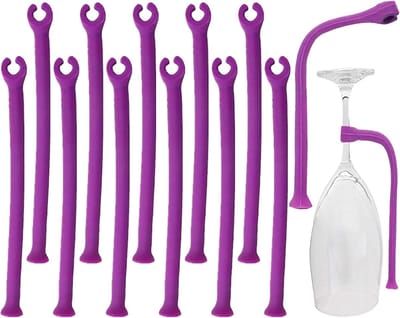 Glazen Houders - Vaatwasser Accessoires - Wijn Glazen Wassen - Flexibele Siliconen - 12 Stuks - Lila