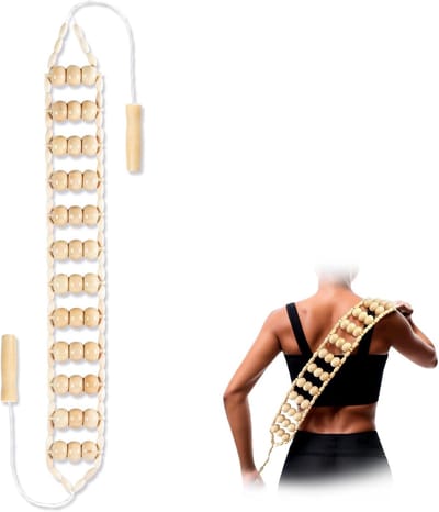 Houten Massage Rol Touw - Massage - Massage apparaatt - Anti-Cellulite - Lichaamsvorming - Rug Nek Been Spierontspanning - Cellulites Therapie - Zelfmassage - Ontspanning Rugpijn - Nek en Benen