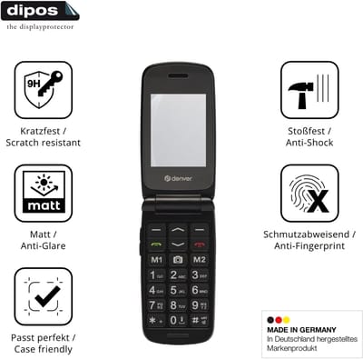 dipos – 2x Matte Pantserfolie geschikt voor Denver BAS-24800L | 9H Screenprotector