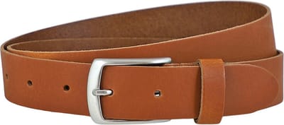 Landley Nette Leren Jeans Riem Cognac - Dames en Heren - 3.5 cm Breed - Echt Leer - Casual Pantalon Riem - Lengte totaal 110 cm / Riemmaat 95