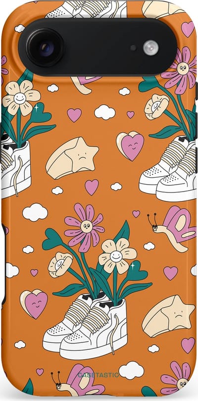 Casetastic hoesje geschikt voor Apple iPhone Air - MagSafe - Dubbellaagse bescherming - Hartentuin - Fashion Case - Terracotta Zand Lichtgrijs