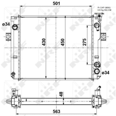 Radiator, motorkoeling NRF 52296A
