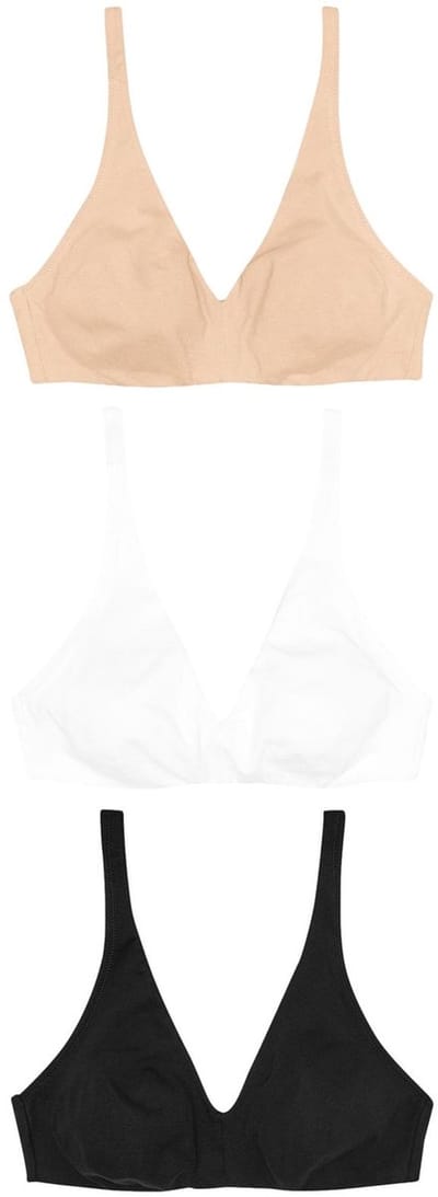 Next - Dames - Set van 3 Ultimate Comfort beha's van een katoenmix zonder vullingen en zonder beugel - Zwart