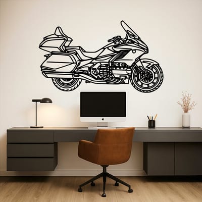 Honda Goldwing Wanddecoratie Hout – Touring Motor Muurdecoratie – Lasergesneden Design – Luxe Cadeau voor Motorliefhebber – Mancave & Garage Decoratie – 75 cm Breed